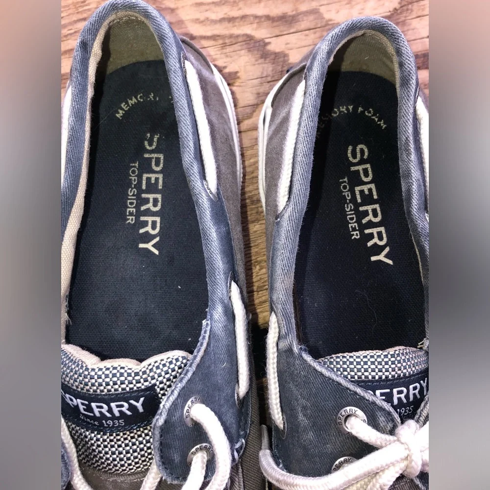 Men’s Sperry Top Sider Boat Shoes Two-Tone Gray Blue 9M - Picture 5 of 7